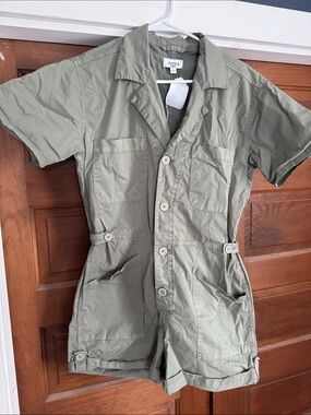 Pistola Womens Olive Short Sleeve Utility Romper